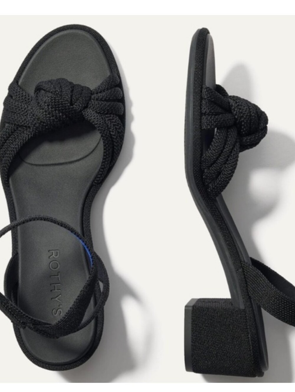 Rothy's The Knot Black Heeled Sandal
